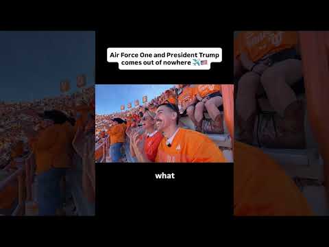 Short: President Trump and Air Force One fly over us at our first ever Football game ๐